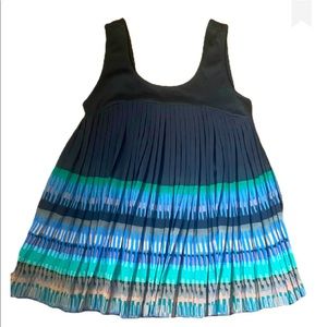 Anthropologie Deletta black pleated top Size XS